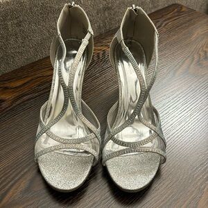 Bridal Shoes Silver Slipper Brand - Size 12 Wide - “Brilliance” Style - Formal